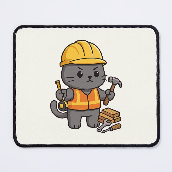 Item preview, Cute Builder Cat | Hard Hat Constructor Kitten designed and sold by HoopeStylee.