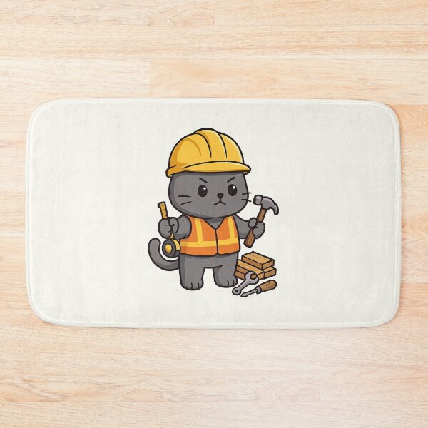 Item preview, Cute Builder Cat | Hard Hat Constructor Kitten designed and sold by HoopeStylee.