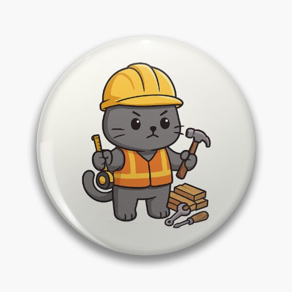 Item preview, Cute Builder Cat | Hard Hat Constructor Kitten designed and sold by HoopeStylee.