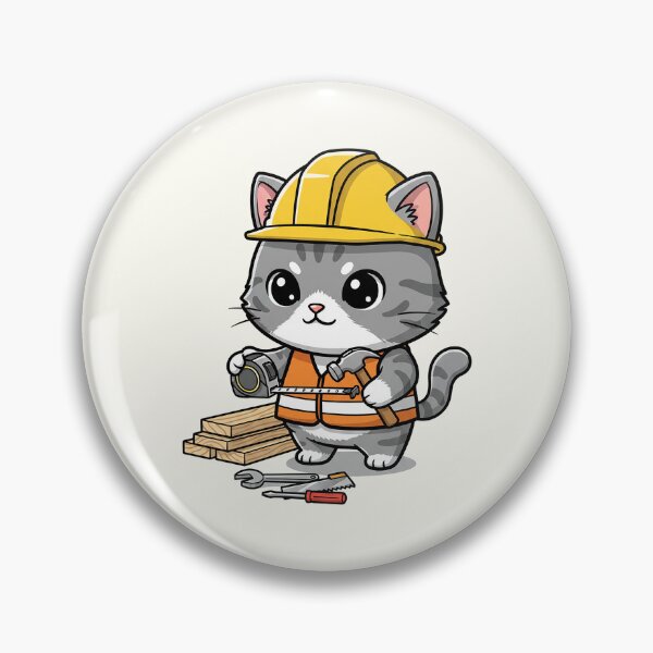Item preview, Cute Builder Cat | Hard Hat Constructor Kitten designed and sold by HoopeStylee.