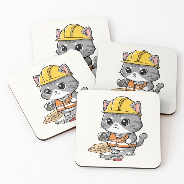 Item preview, Cute Builder Cat | Hard Hat Constructor Kitten designed and sold by HoopeStylee.
