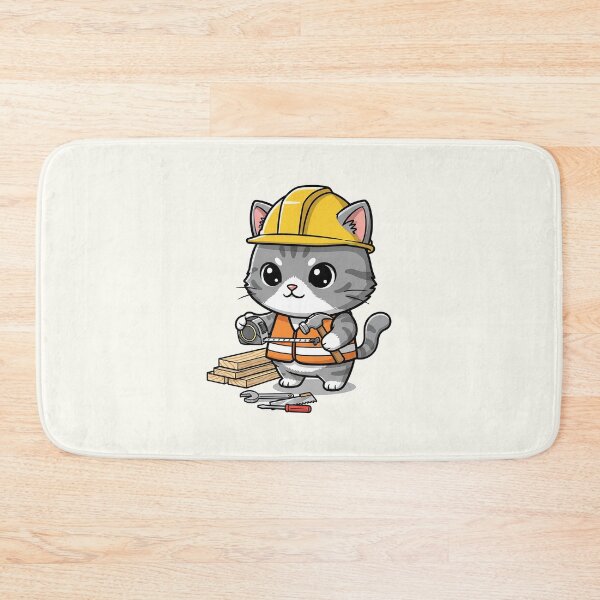 Item preview, Cute Builder Cat | Hard Hat Constructor Kitten designed and sold by HoopeStylee.