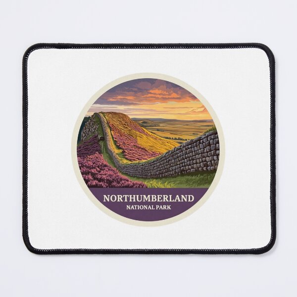Item preview, Northumberland Hadrian's Wall Purple Heather Sunset Vintage Travel Poster National Park designed and sold by Blurbean.