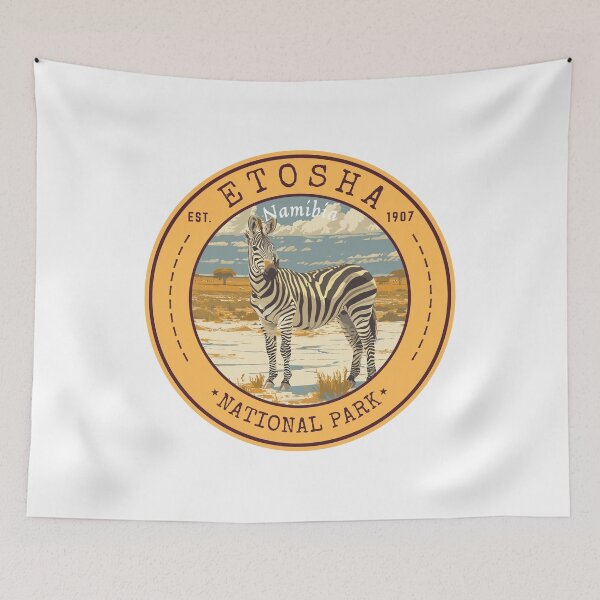 Item preview, Etosha National Park in Namibia, Vintage Travel Art Circle Emblem designed and sold by MaateoDesign.
