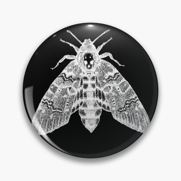 Item preview, Dotwork Death's-head Hawk-moth (White) designed and sold by LydiaWoods.