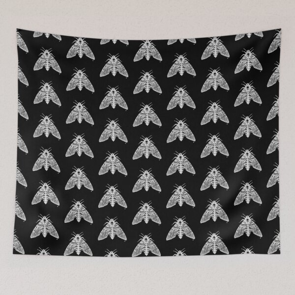 Item preview, Dotwork Death's-head Hawk-moth (White) designed and sold by LydiaWoods.