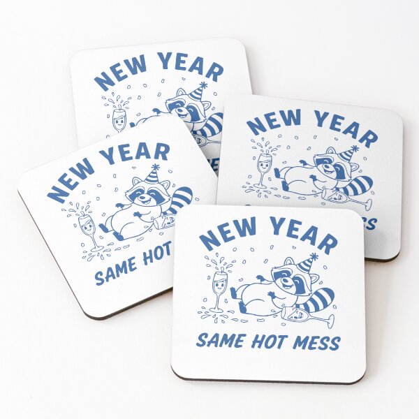 Item preview, New Year Same Hot Mess Raccoon Fun Party designed and sold by LuminOrb.