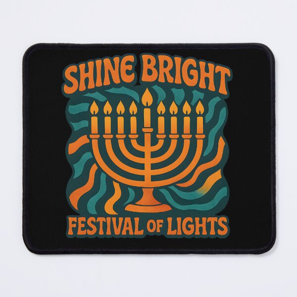 Item preview, Shine Bright – Psychedelic Hanukkah Menorah Retro Shirt designed and sold by shmupod.