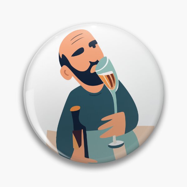 Item preview, Relaxed Wine Lover Enjoying Drink Illustration designed and sold by Mikoff04-arts.