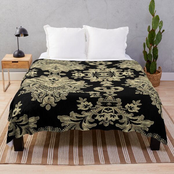 Item preview, Elegant Black Gold Ornate Damask designed and sold by capricedefille.