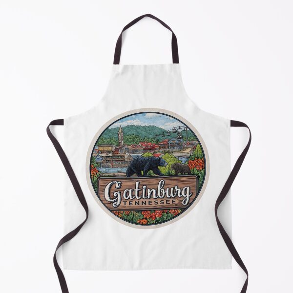 Item preview, Vintage Gatlinburg Tennessee Mountain Town Black Bear Travel Poster designed and sold by Blurbean.