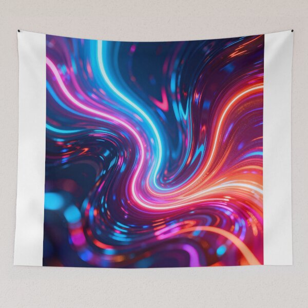 Item preview, Vibrant neon swirls designed and sold by SuperAIstar.