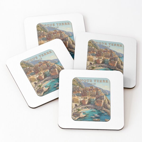 Item preview, Vintage Cinque Terre Italy Mediterranean Coastal Village Travel   Poster designed and sold by Blurbean.