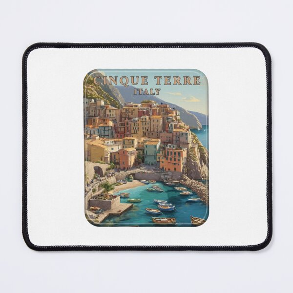 Item preview, Vintage Cinque Terre Italy Mediterranean Coastal Village Travel Poster designed and sold by Blurbean.