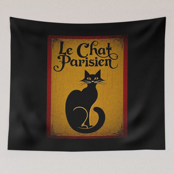 Aperçu de l'œuvre Le Chat Parisien — Affiche vintage de chat noir français créée et vendue par FrancophileFun.