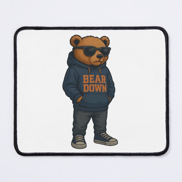 Item preview, Chicago Bears Bear Character in Navy Hoodie – “BEAR DOWN” Fan Art designed and sold by UrbanBeastDesigns.