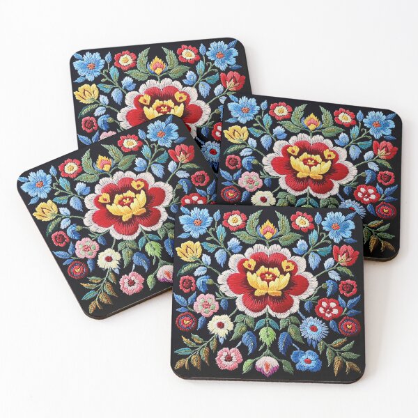 Item preview, Poland Folk Art Embroidery Floral Pattern designed and sold by Myra365Art.