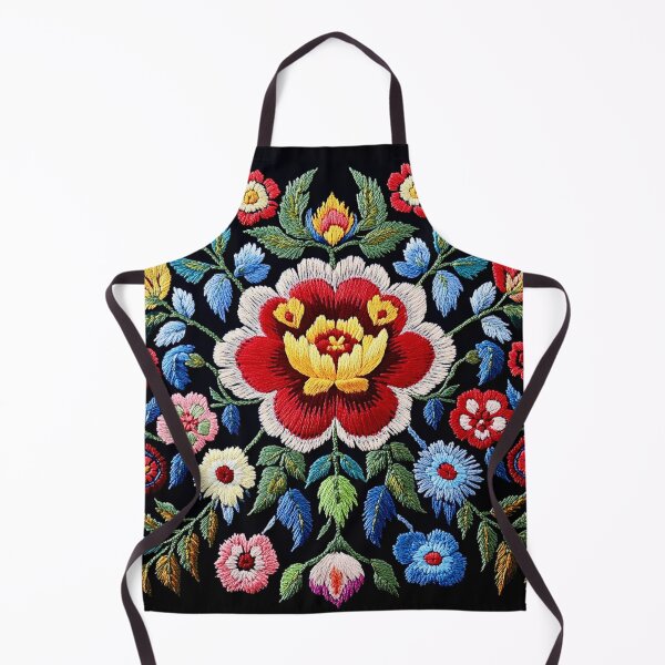 Item preview, Poland Folk Art Embroidery Floral Pattern designed and sold by Myra365Art.
