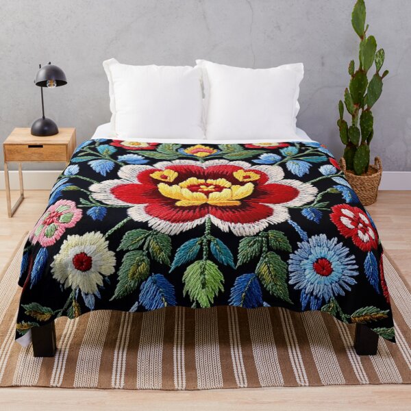 Item preview, Poland Folk Art Embroidery Floral Pattern designed and sold by Myra365Art.