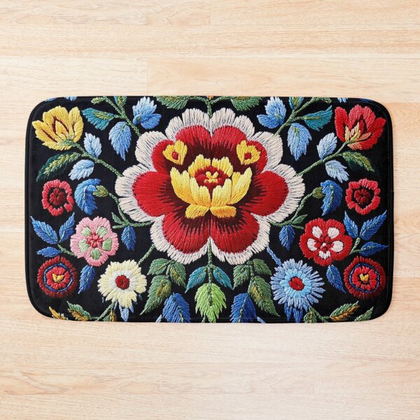 Item preview, Poland Folk Art Embroidery Floral Pattern designed and sold by Myra365Art.