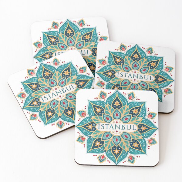 Item preview, Vibrant Istanbul Floral Mandala Art | Ottoman Tile Inspired Design  designed and sold by asliberry.