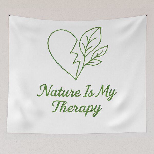 Item preview, Nature Is My Therapy – Heart & Leaves Minimalist Eco Design designed and sold by ArtSpark Studio.