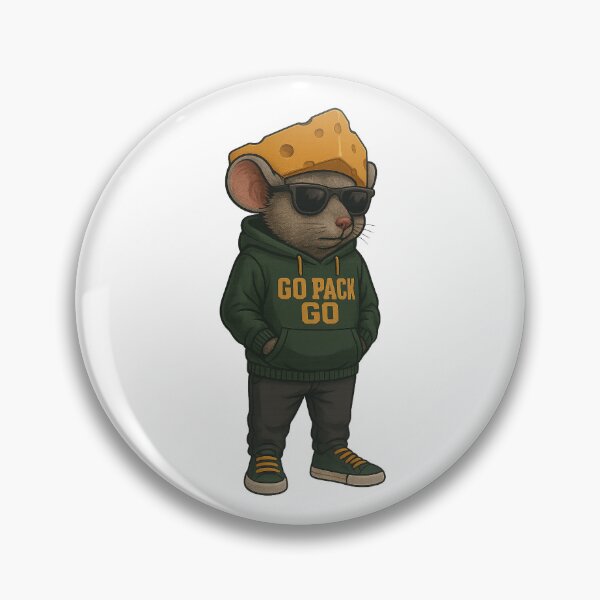 Item preview, Green Bay Packers Cheesehead Mouse in Green Hoodie – “GO PACK GO” designed and sold by UrbanBeastDesigns.