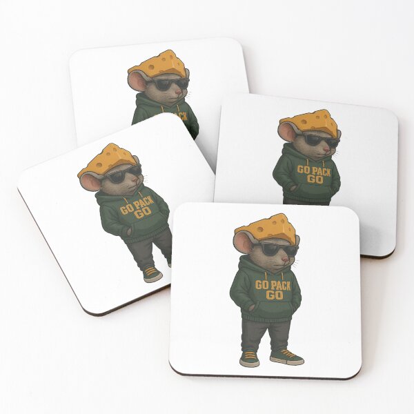 Item preview, Green Bay Packers Cheesehead Mouse in Green Hoodie – “GO PACK GO” designed and sold by UrbanBeastDesigns.