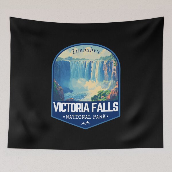 Item preview, Victoria Falls National Park, Zimbabwe Retro Travel Art Emblem designed and sold by MaateoDesign.
