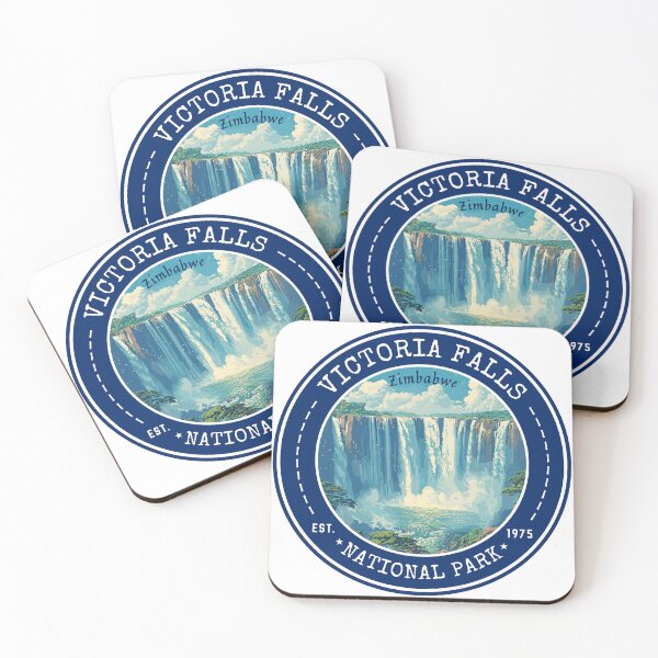 Item preview, Victoria Falls National Park, Zimbabwe Vintage Travel Art Circle Emblem designed and sold by MaateoDesign.