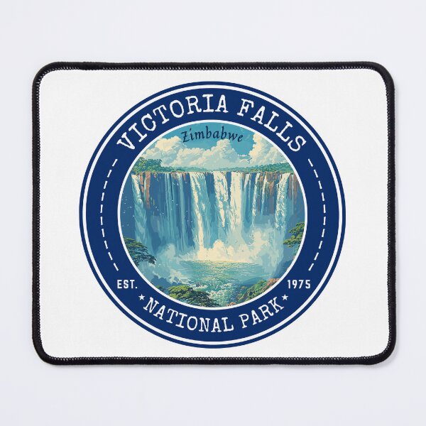 Item preview, Victoria Falls National Park, Zimbabwe Vintage Travel Art Circle Emblem designed and sold by MaateoDesign.