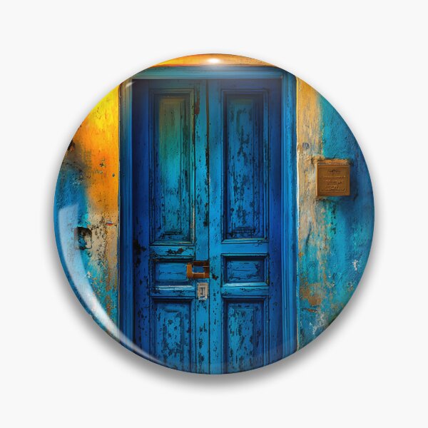 Item preview, Charming Blue Doorway with Vibrant Surroundings designed and sold by Artessie.