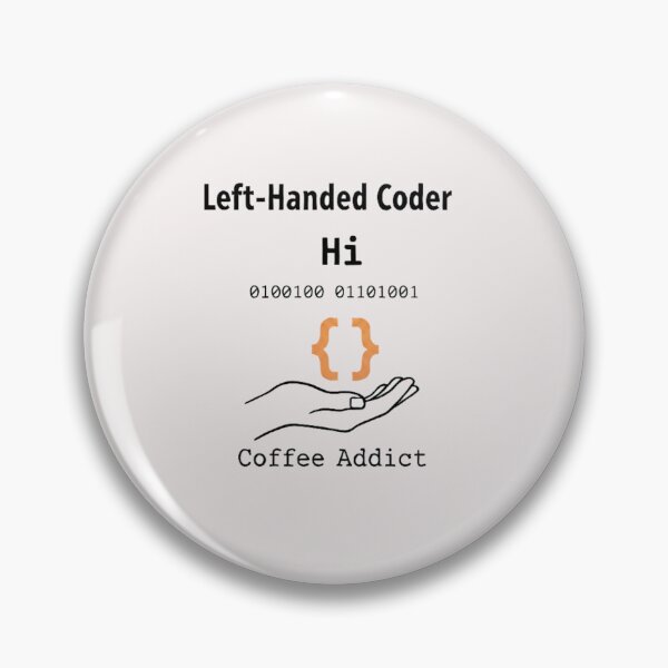Item preview, Left-Handed Coder Coffee Addict – Binary Steam Mug Tee designed and sold by WittyHolidayPrints – Retro Meme Tees.