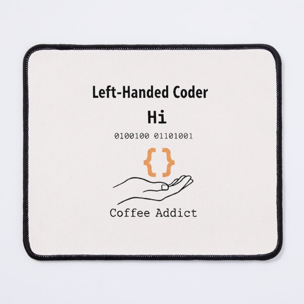 Item preview, Left-Handed Coder Coffee Addict – Binary Steam Mug Tee designed and sold by WittyHolidayPrints – Retro Meme Tees.