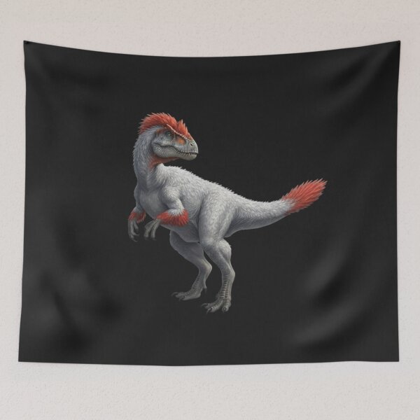 Item preview, Fluffy Dilophosaurus Dinosaur Illustration Prehistoric Creature designed and sold by hexenor.