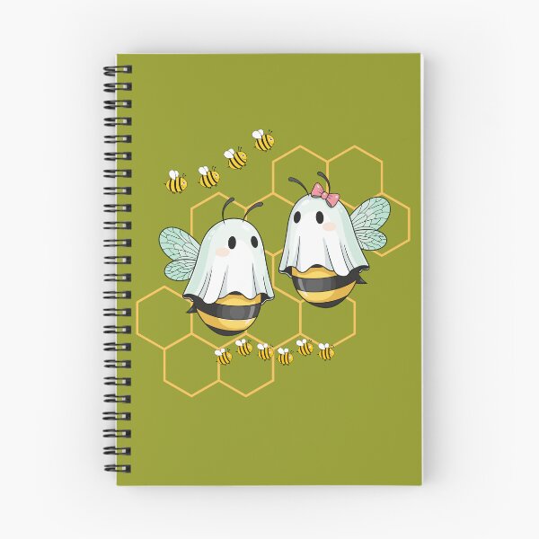Item preview, Cute Ghosts Chatting with Buzzing Bees - Funny Spring Illustration. designed and sold by LunaPrintCo.