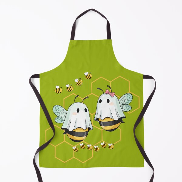 Item preview, Cute Ghosts Chatting with Buzzing Bees - Funny Spring Illustration. designed and sold by LunaPrintCo.