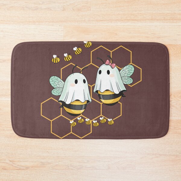 Item preview, Cute Ghosts Chatting with Buzzing Bees - Funny Spring Illustration. designed and sold by LunaPrintCo.