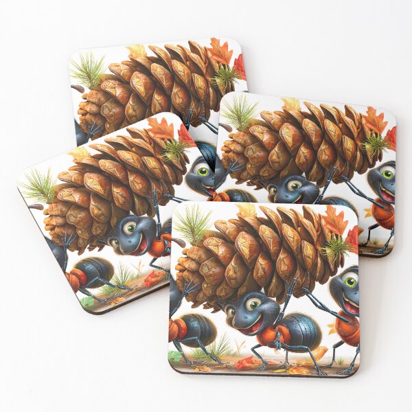 Item preview, Three Cheerful Ants Carrying a Pinecone Together designed and sold by Artessie.