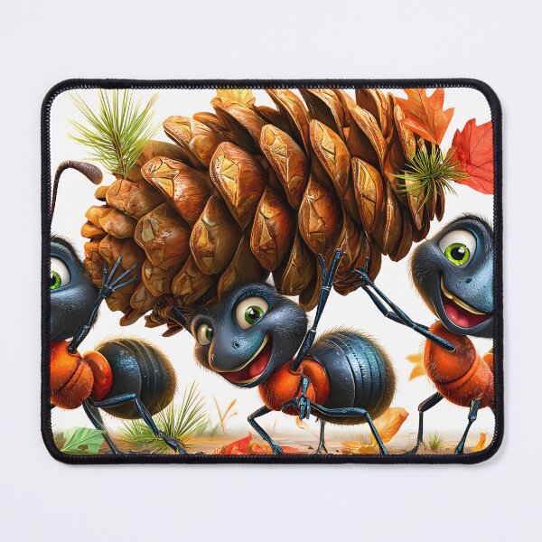 Item preview, Three Cheerful Ants Carrying a Pinecone Together designed and sold by Artessie.
