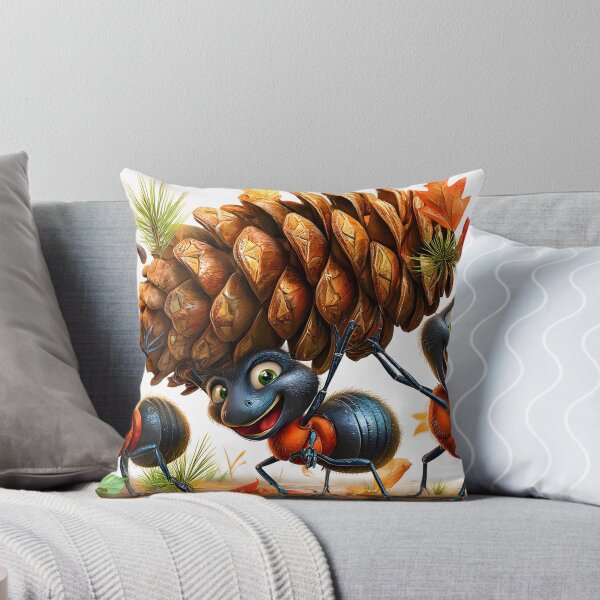 Item preview, Three Cheerful Ants Carrying a Pinecone Together designed and sold by Artessie.