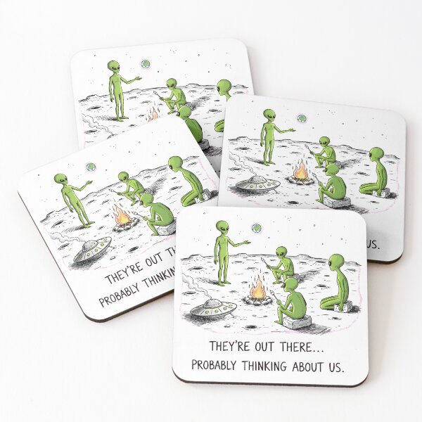 Item preview, They're Out There Funny Alien Campfire designed and sold by AbcDigs Studio.