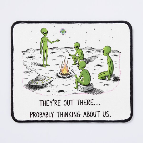 Item preview, They're Out There Funny Alien Campfire designed and sold by AbcDigs Studio.
