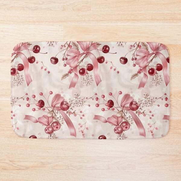 Item preview, Coquette Cherries & Pink Satin Bows: Vintage Romance Pattern designed and sold by The boys.