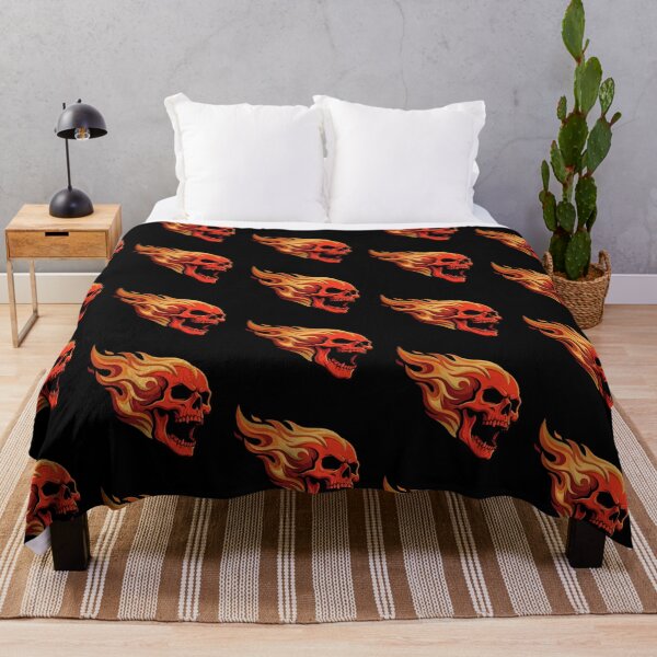 Item preview, Flaming Skull Hot Rage Illustration designed and sold by Skulls & Calaveras.
