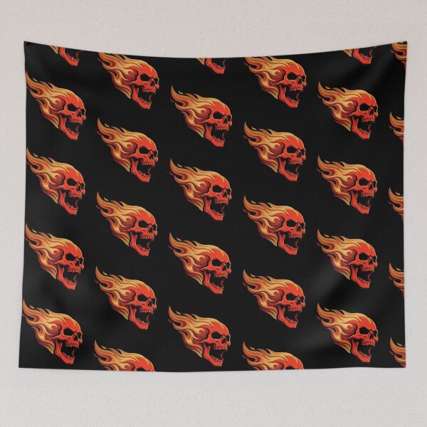 Item preview, Flaming Skull Hot Rage Illustration designed and sold by Skulls & Calaveras.
