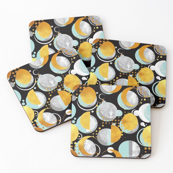 Item preview, Moon light // golden texture and aqua suns and moons designed and sold by SelmaCardoso.