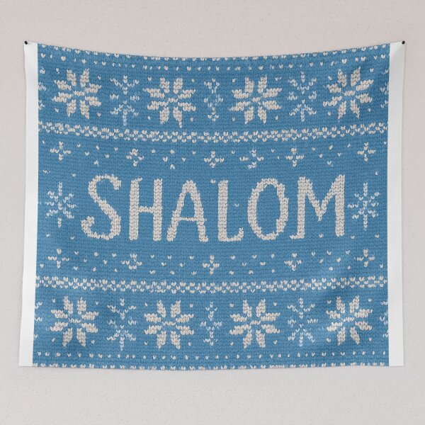 Item preview, Shalom Knitted Pattern Art – Blue Winter Sweater Design designed and sold by Gold Turtle  Lina.