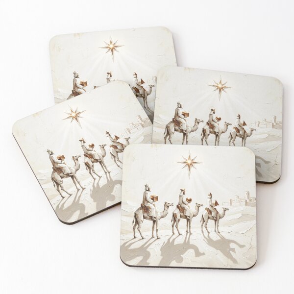 Item preview, Three Wise Men (Magi) traveling from the East, following a bright star to find the newborn Jesus, King of the Jews, in Bethlehem, bringing gifts of gold, frankincense, and myrrh as an act of worship designed and sold by 4Seasons.