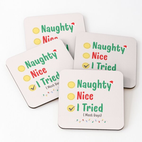 Item preview, Naughty Nice I Tried Christmas Checklist Design designed and sold by Inkworksbyshery.